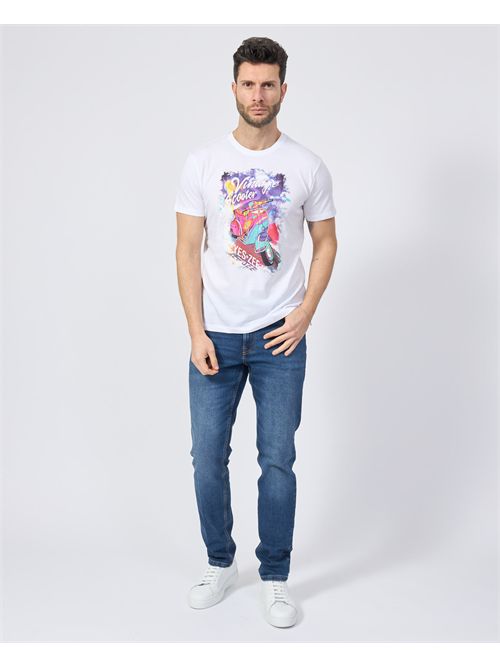 T-shirt pour homme Yes Zee avec imprimé scooter YES ZEE | T727-SG070107